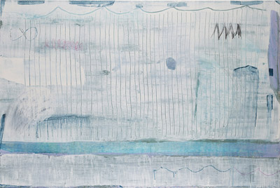 《文無日記<白ノート>》2015 91.0×136.0cm アクリル、オイルパステル、鉛筆、パネル